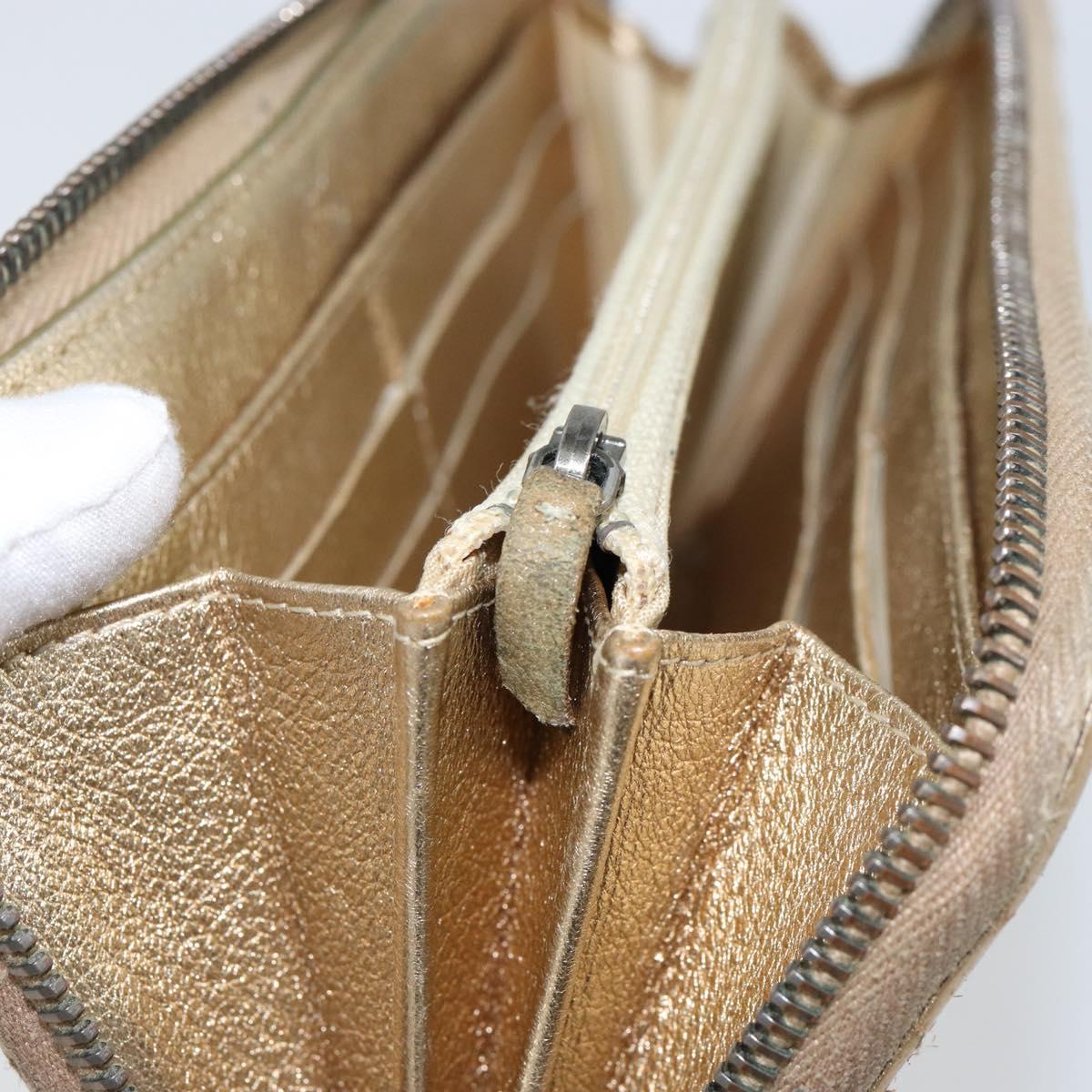 CHANEL 2.55 Matelasse Long Wallet Lamb Skin Gold CC Auth yk19525