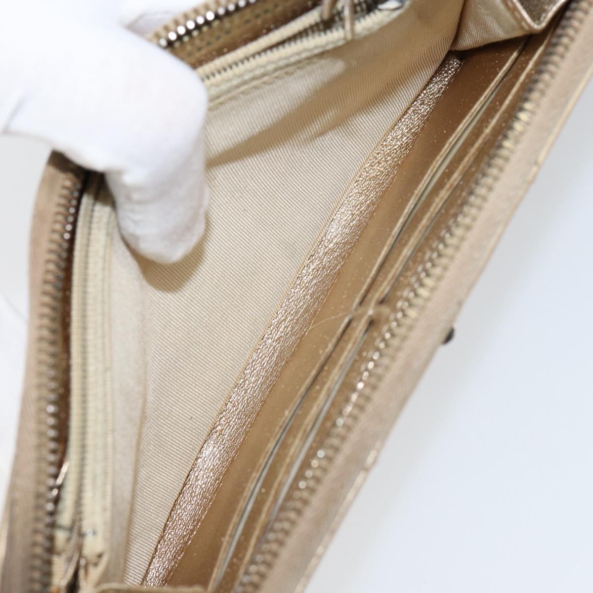 CHANEL 2.55 Matelasse Long Wallet Lamb Skin Gold CC Auth yk19525