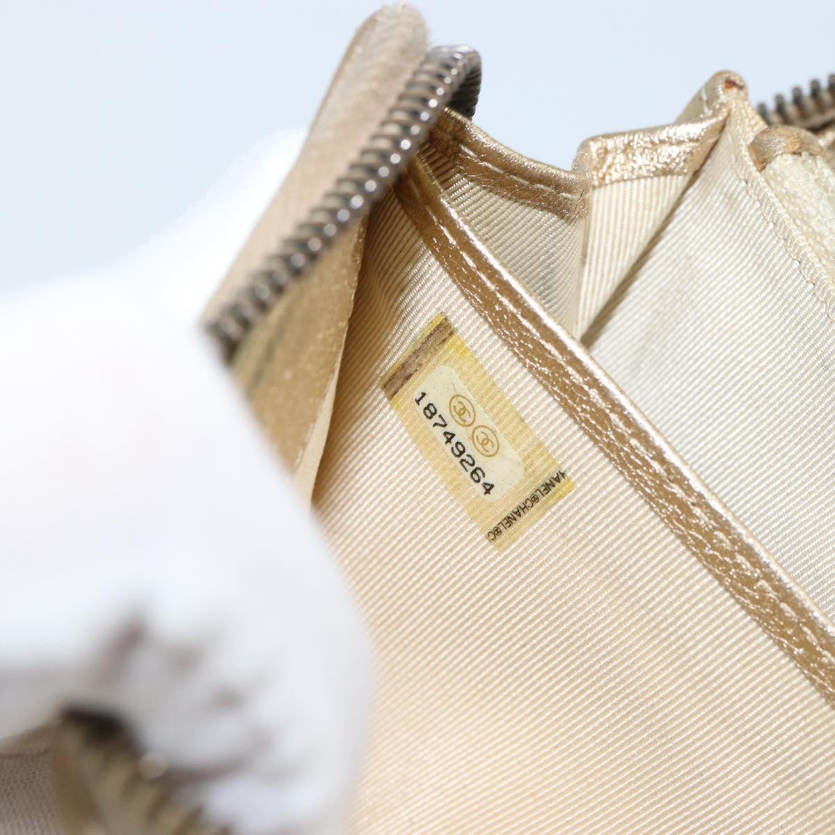 CHANEL 2.55 Matelasse Long Wallet Lamb Skin Gold CC Auth yk19525