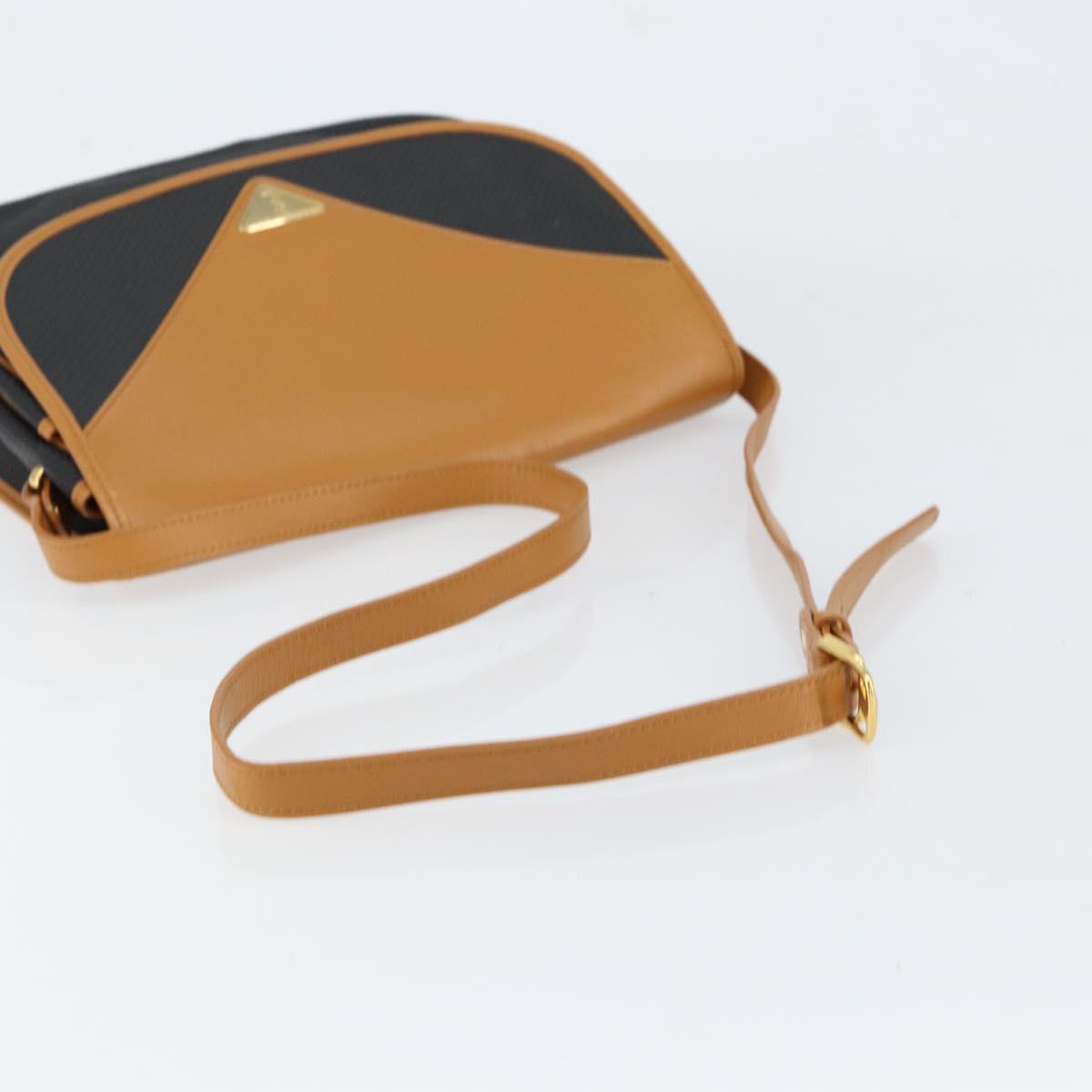 SAINT LAURENT Shoulder Bag Leather Beige Gold Auth yk19534