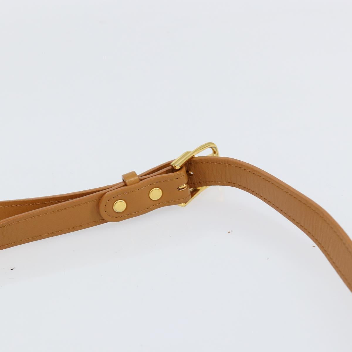 SAINT LAURENT Shoulder Bag Leather Beige Gold Auth yk19534