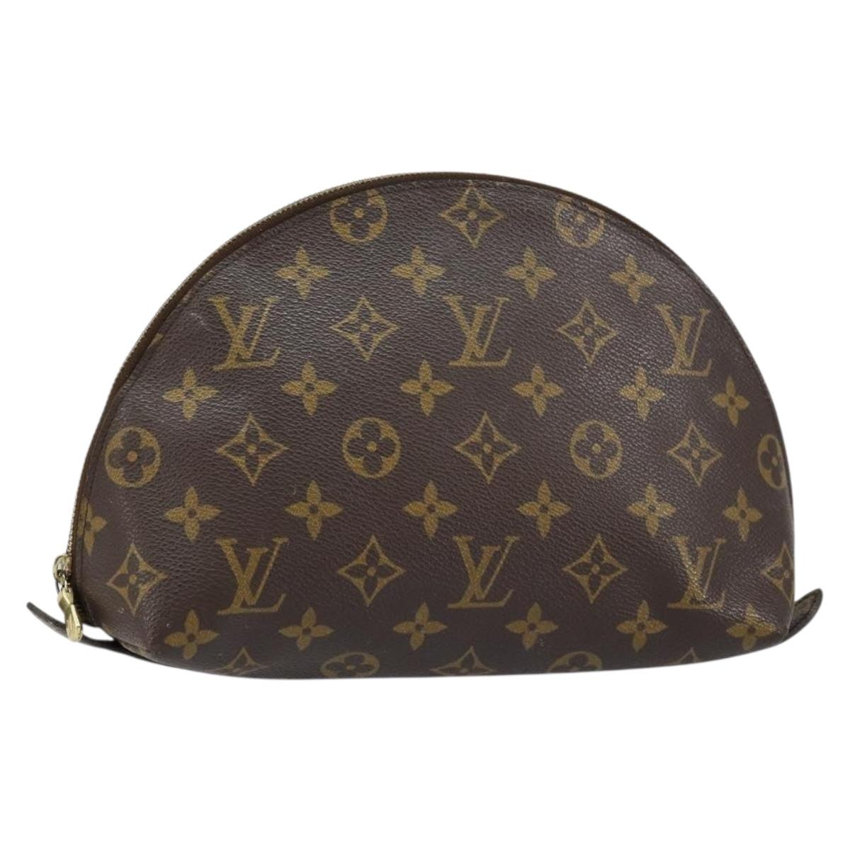 LOUIS VUITTON Monogram Trousse Demi Ronde Cosmetic Pouch M47520 LV Auth yk19536