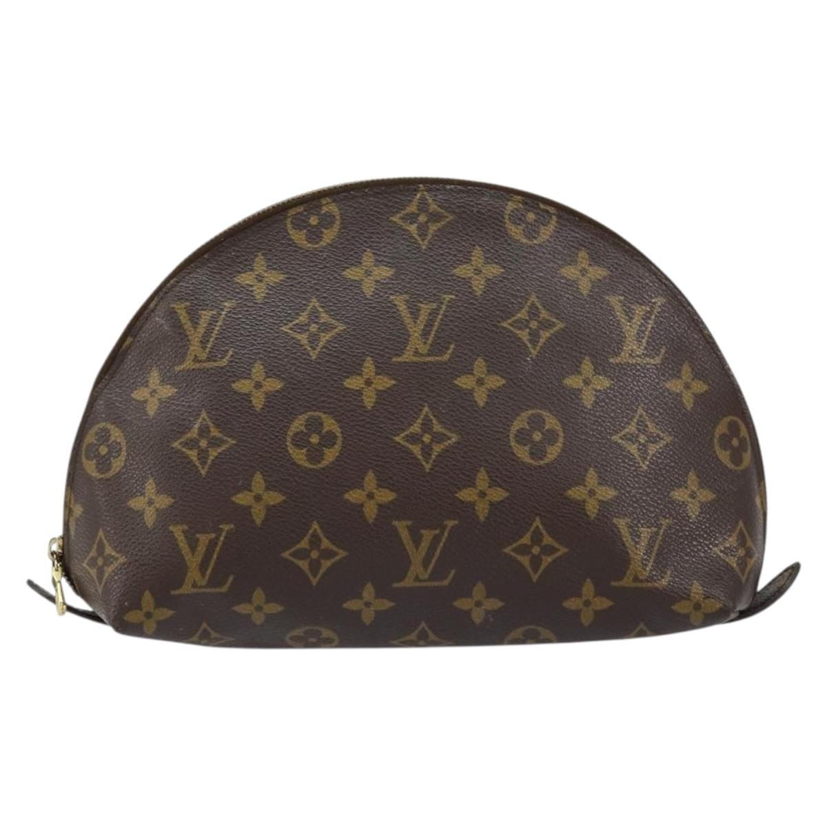 LOUIS VUITTON Monogram Trousse Demi Ronde Cosmetic Pouch M47520 LV Auth yk19536