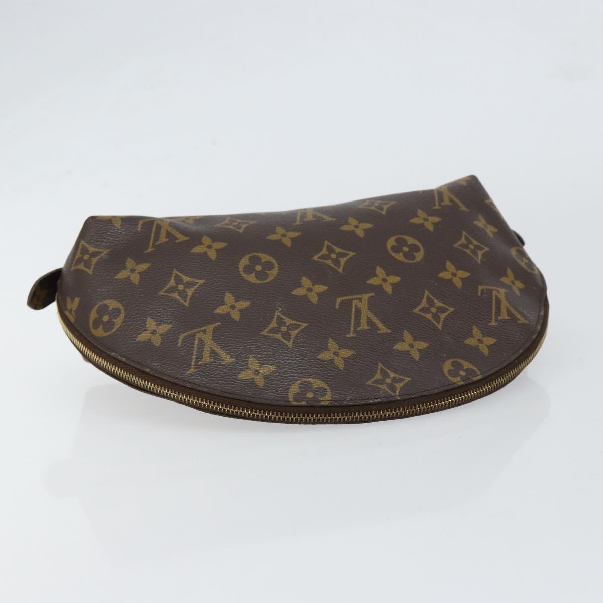 LOUIS VUITTON Monogram Trousse Demi Ronde Cosmetic Pouch M47520 LV Auth yk19536