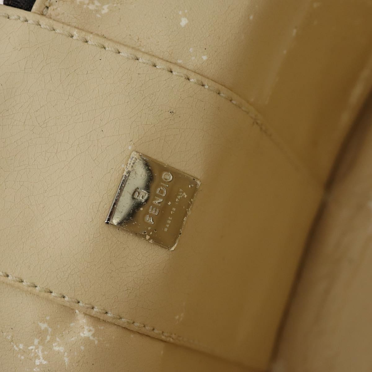 FENDI Zucca Canvas Vanity Pouch Black Brown Auth yk19543