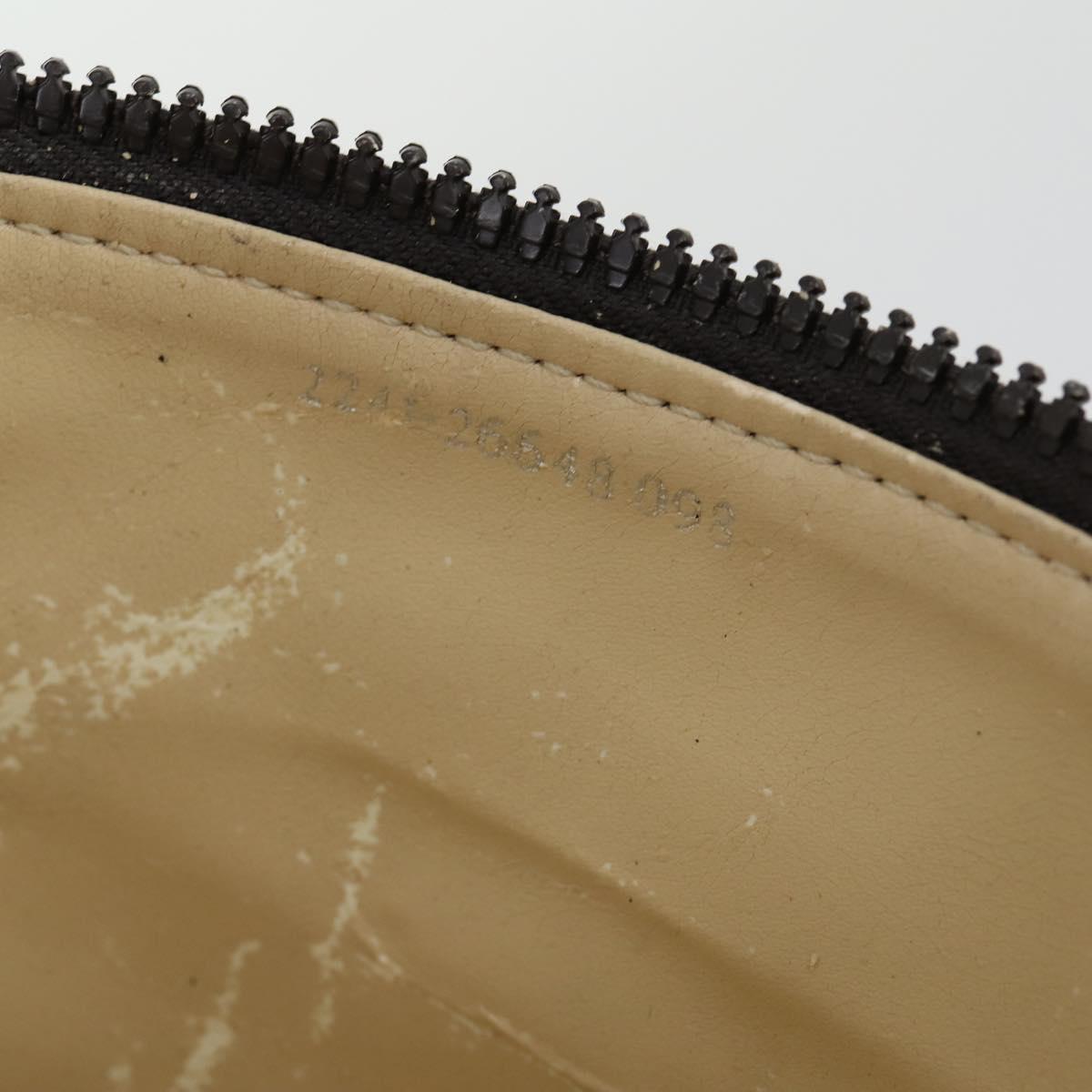 FENDI Zucca Canvas Vanity Pouch Black Brown Auth yk19543