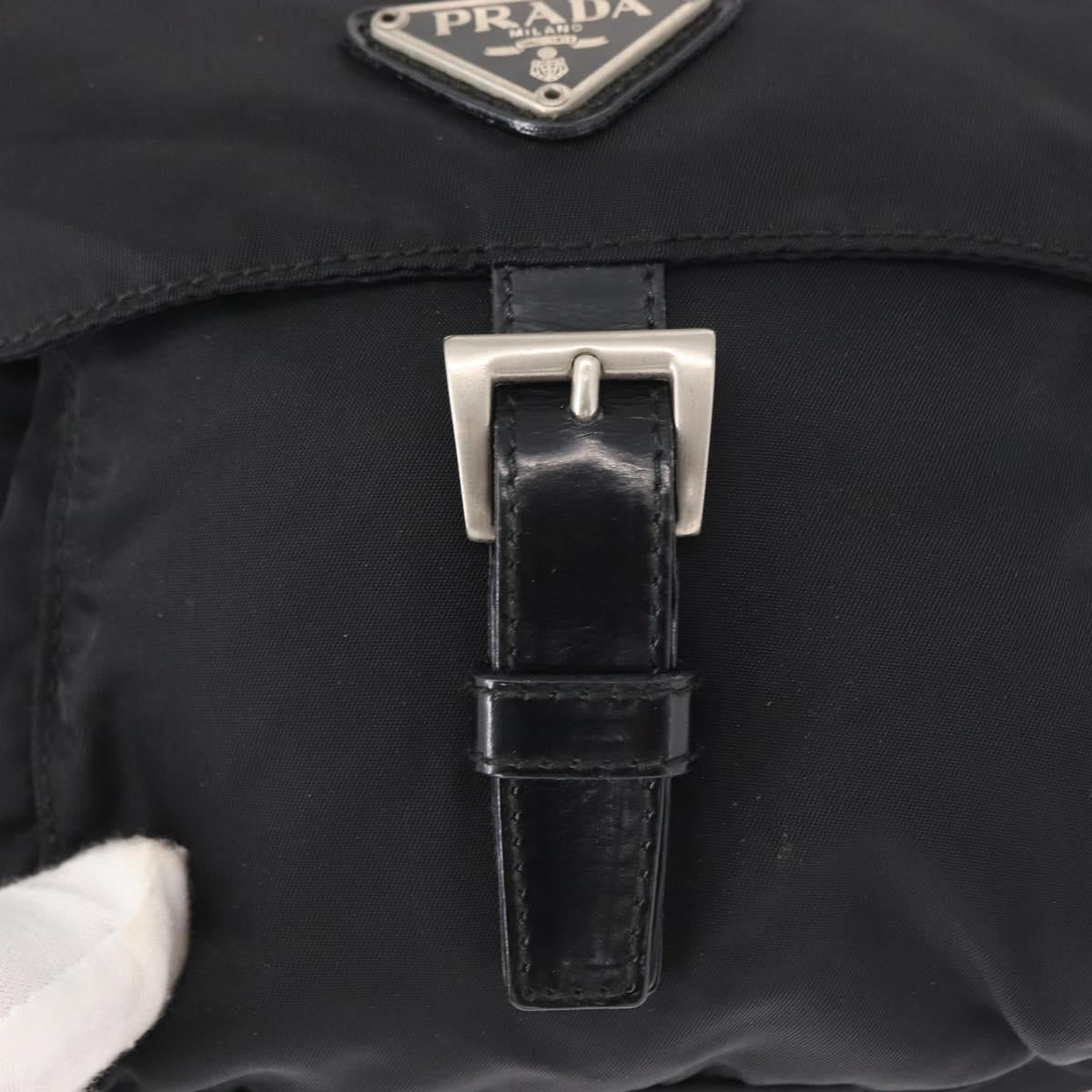 PRADA Shoulder Bag Nylon Black Silver Auth yk19544