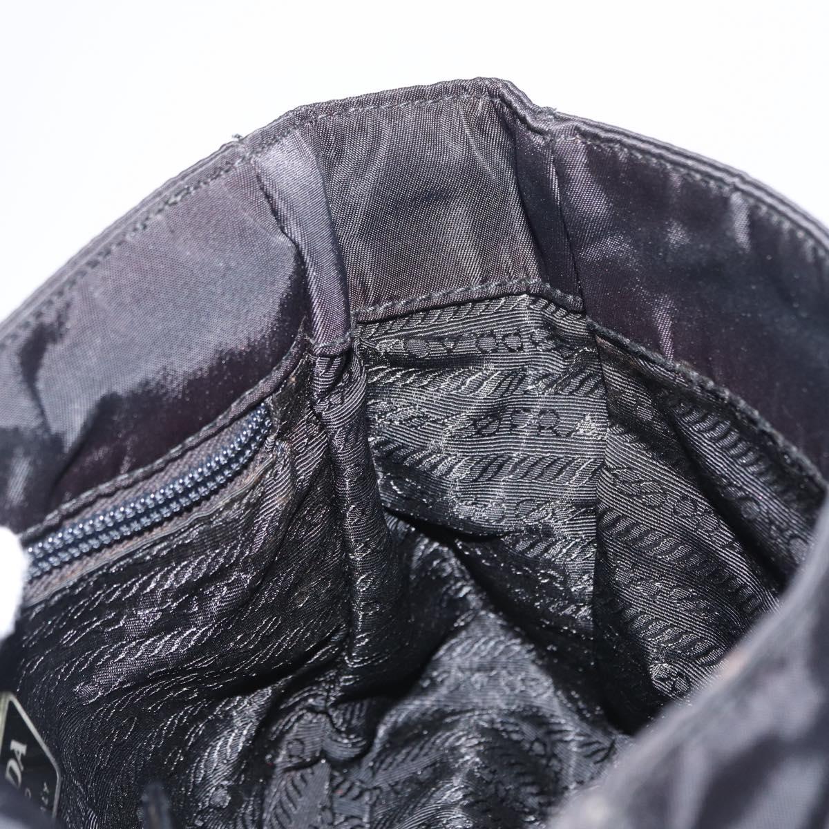 PRADA Shoulder Bag Nylon Black Silver Auth yk19544