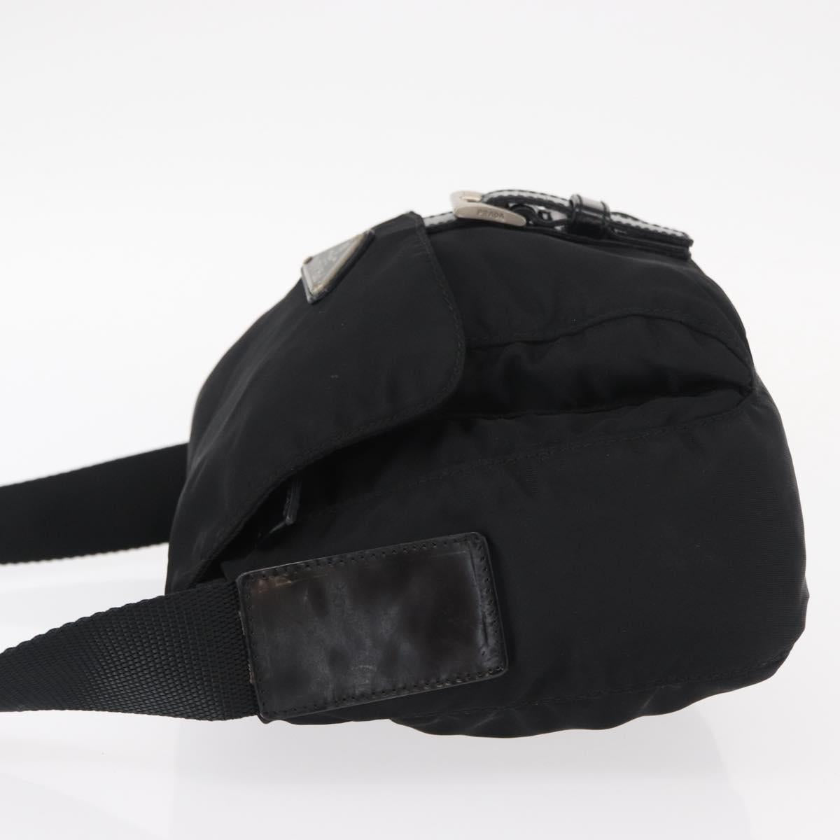 PRADA Shoulder Bag Nylon Black Silver Auth yk19544