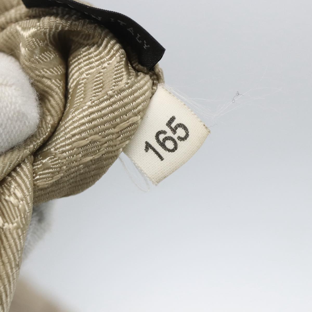 PRADA Gathered Hand Bag Leather 2way Beige Silver Auth yk19545