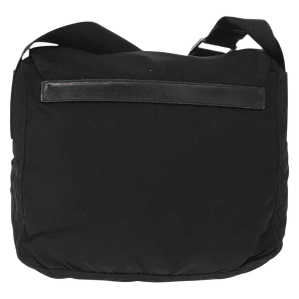 PRADA Shoulder Bag Nylon Black Silver Auth yk19551