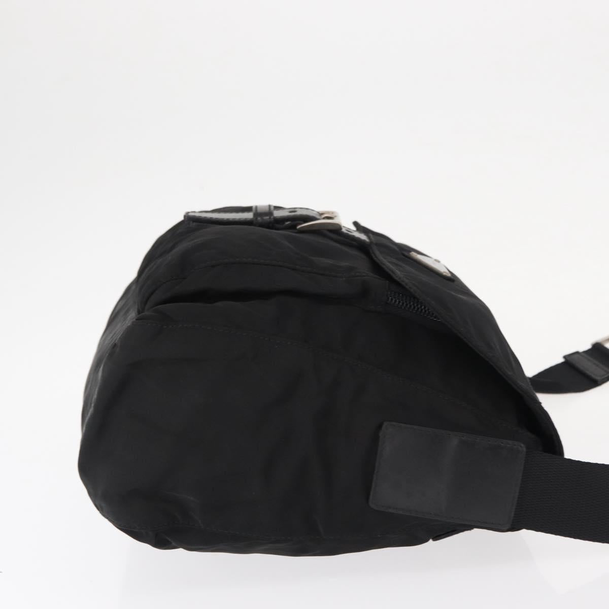 PRADA Shoulder Bag Nylon Black Silver Auth yk19551