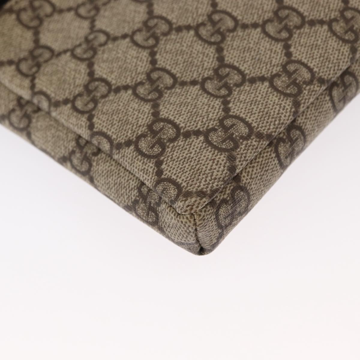 GUCCI GG Supreme Waist bag PVC Beige Silver 28566 Auth yk19553