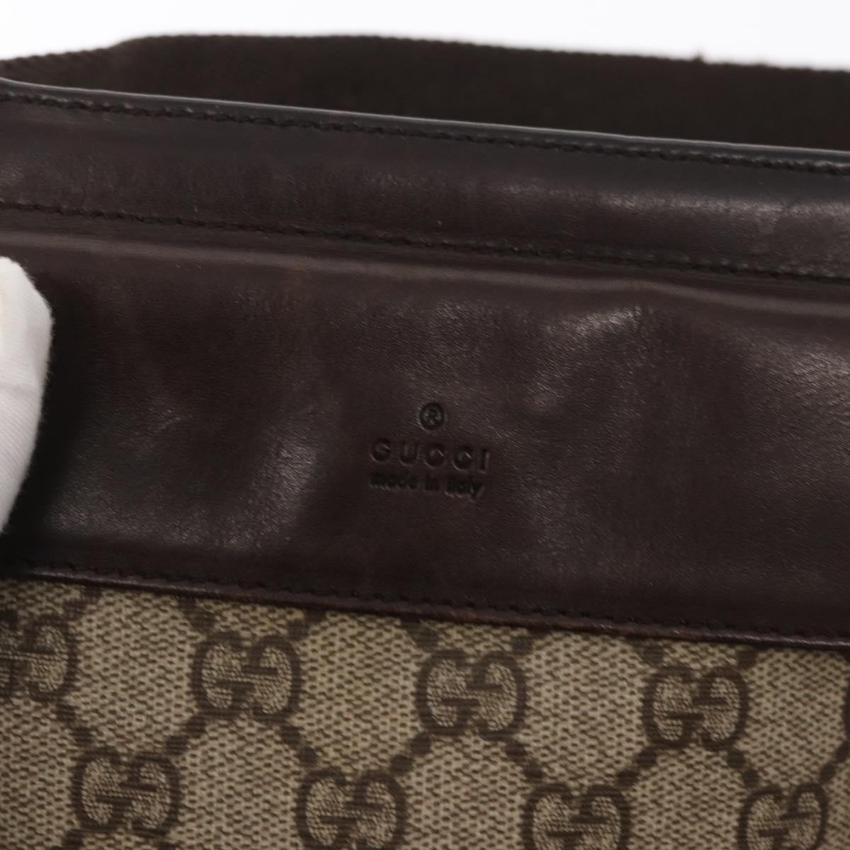 GUCCI GG Supreme Waist bag PVC Beige Silver 28566 Auth yk19553