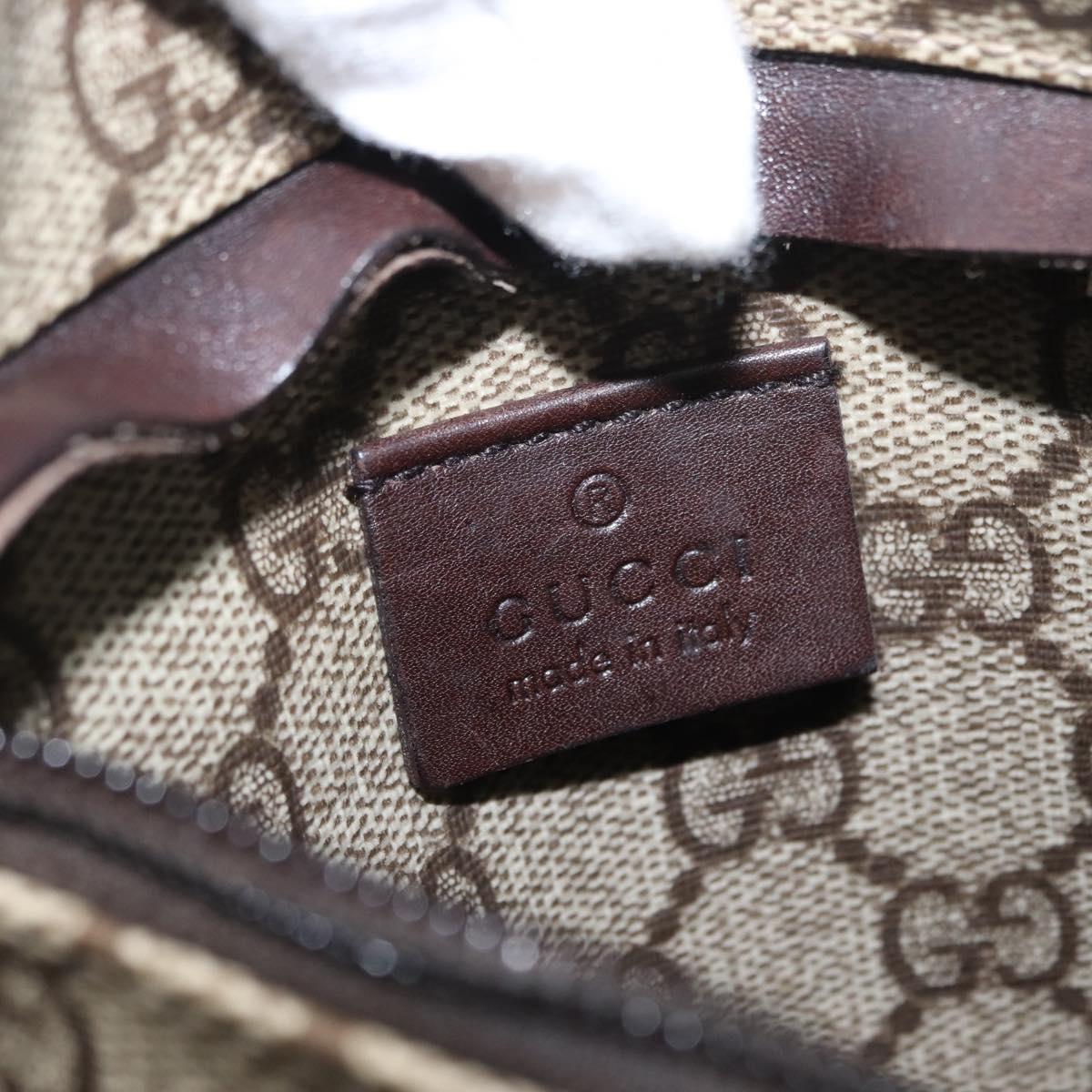 GUCCI GG Supreme Waist bag PVC Beige Silver 28566 Auth yk19553