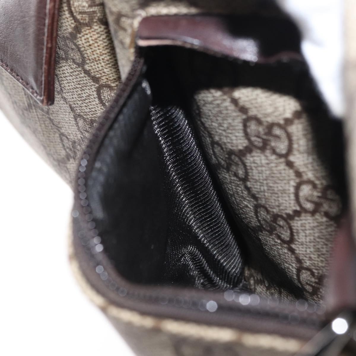 GUCCI GG Supreme Waist bag PVC Beige Silver 28566 Auth yk19553