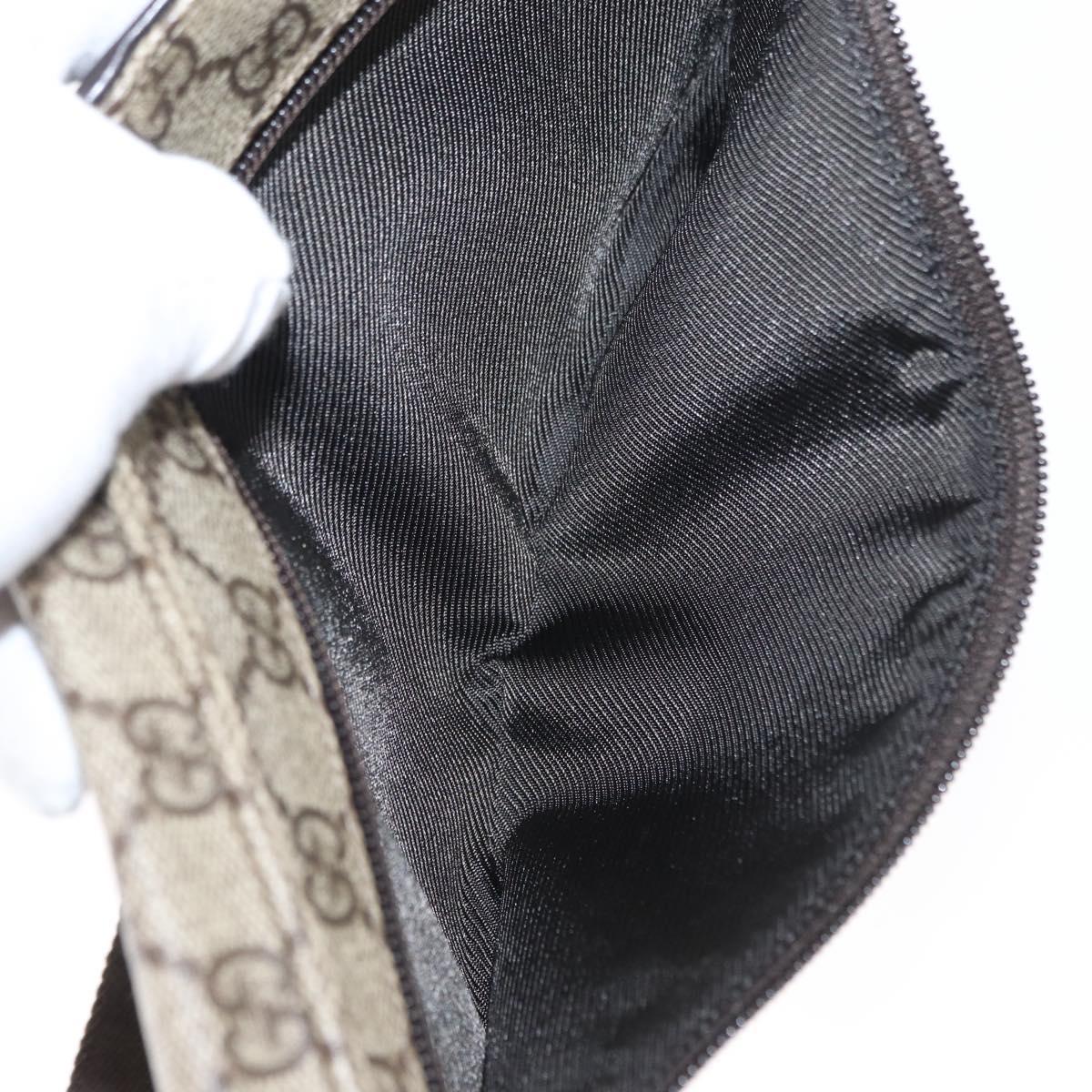 GUCCI GG Supreme Waist bag PVC Beige Silver 28566 Auth yk19553