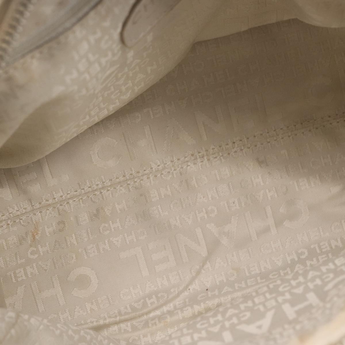 CHANEL Wild Stitch Chain Shoulder Bag Lamb Skin Beige Silver CC Auth yk19554