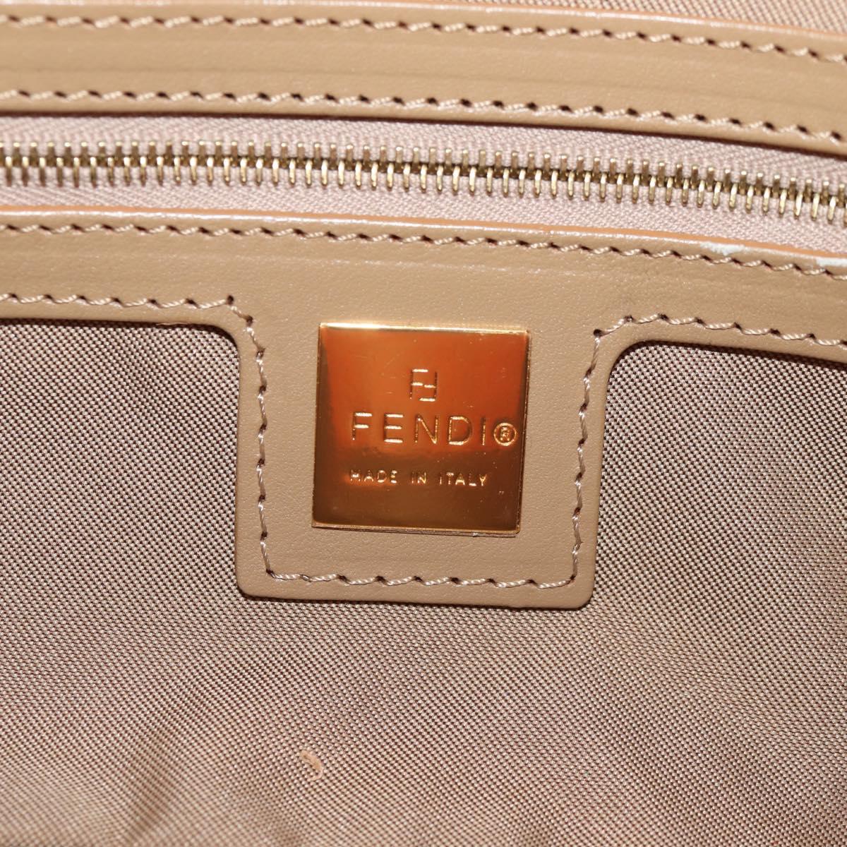 FENDI Zucchino Canvas Mamma Baguette Shoulder Bag Orange Gold Auth yk19564V