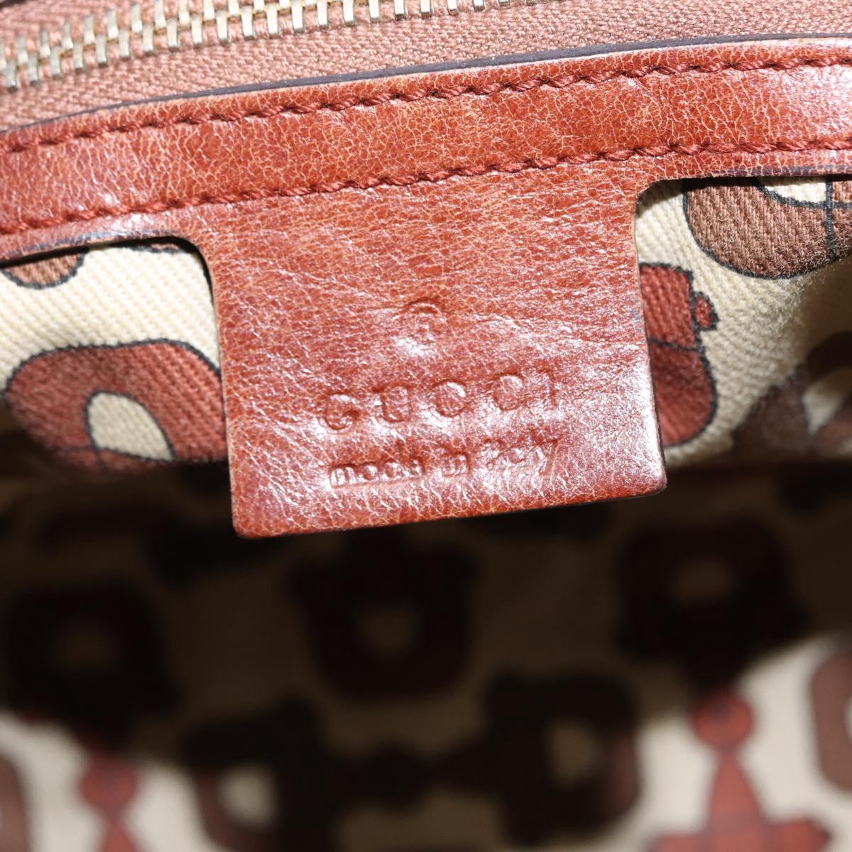 GUCCI GG Canvas Guccissima Hand Bag Leather Brown Gold 181509 Auth yk19565