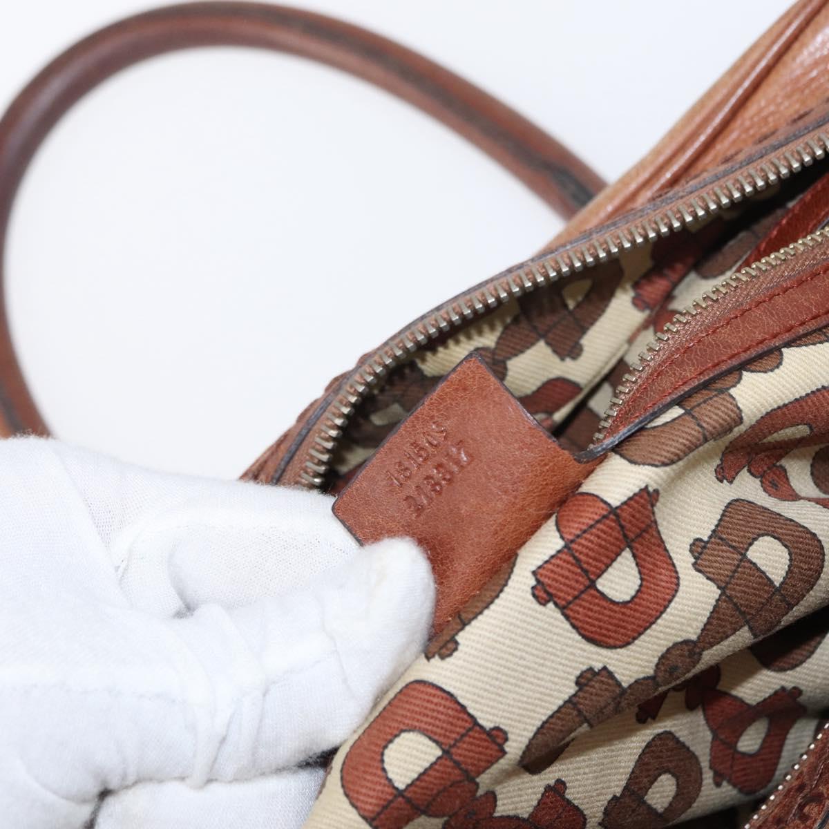 GUCCI GG Canvas Guccissima Hand Bag Leather Brown Gold 181509 Auth yk19565
