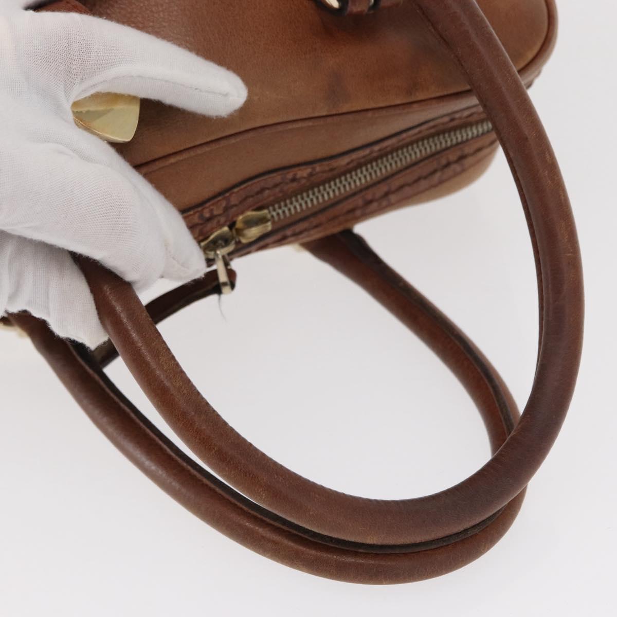 GUCCI GG Canvas Guccissima Hand Bag Leather Brown Gold 181509 Auth yk19565