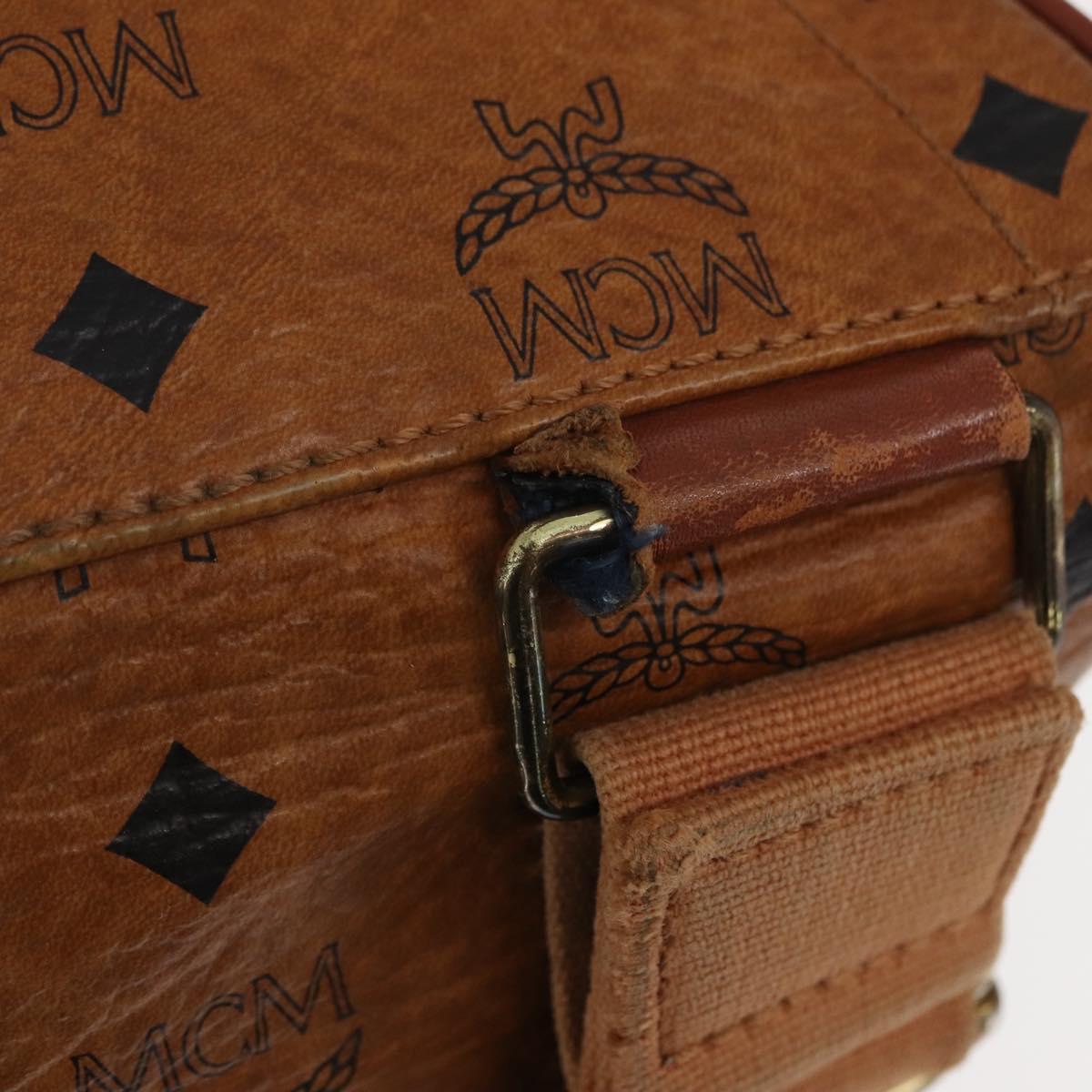 MCM Logogram Vicetos Backpack PVC Leather Brown Gold Auth yk19568