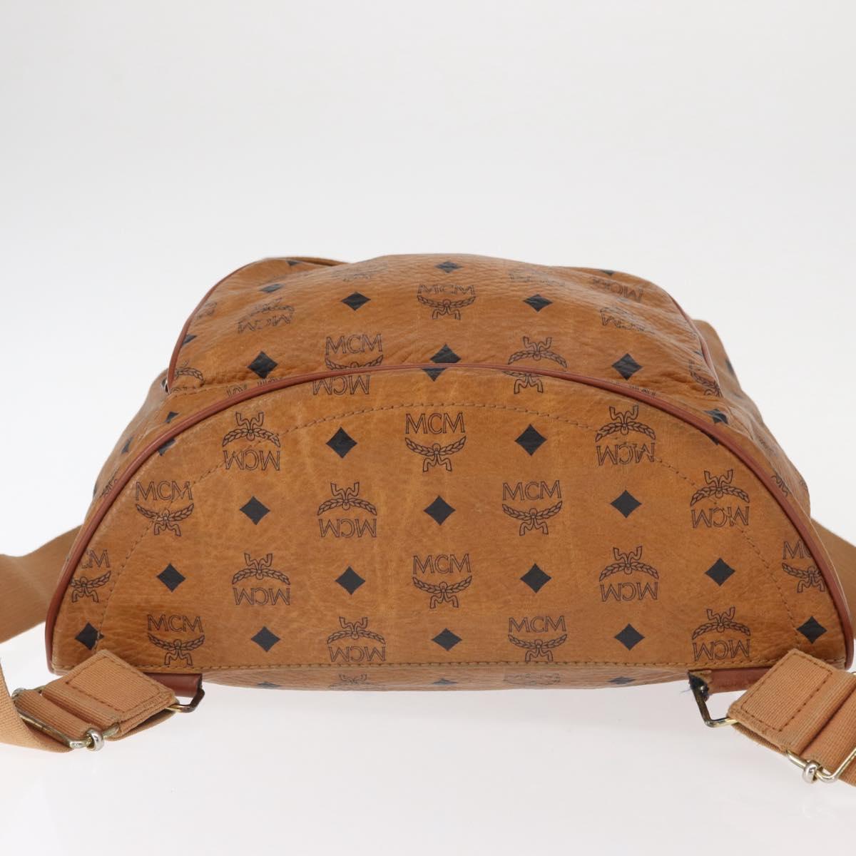 MCM Logogram Vicetos Backpack PVC Leather Brown Gold Auth yk19568