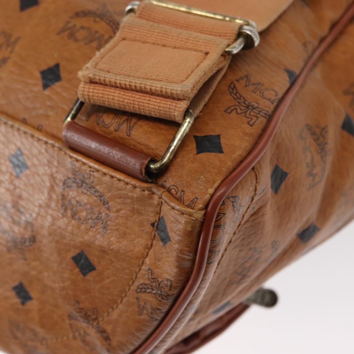 MCM Logogram Vicetos Backpack PVC Leather Brown Gold Auth yk19568