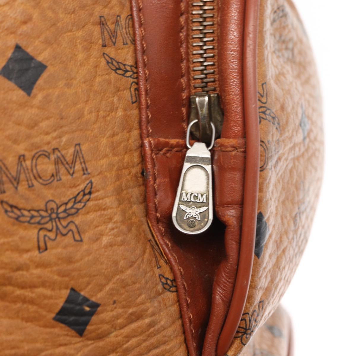 MCM Logogram Vicetos Backpack PVC Leather Brown Gold Auth yk19568