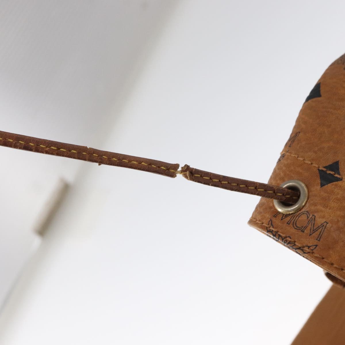 MCM Logogram Vicetos Backpack PVC Leather Brown Gold Auth yk19568