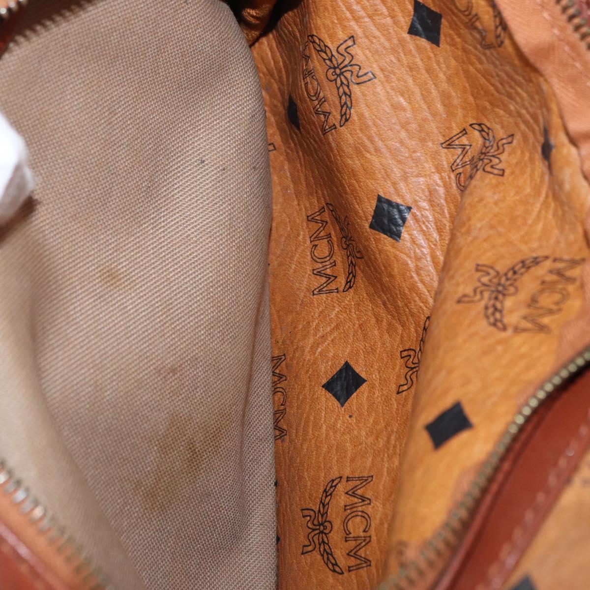 MCM Logogram Vicetos Backpack PVC Leather Brown Gold Auth yk19568