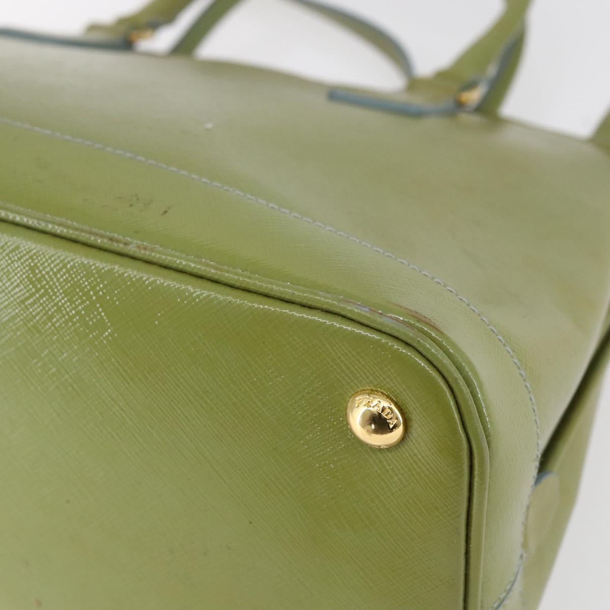 PRADA Hand Bag Safiano leather 2way Blue Gold Auth yk19579