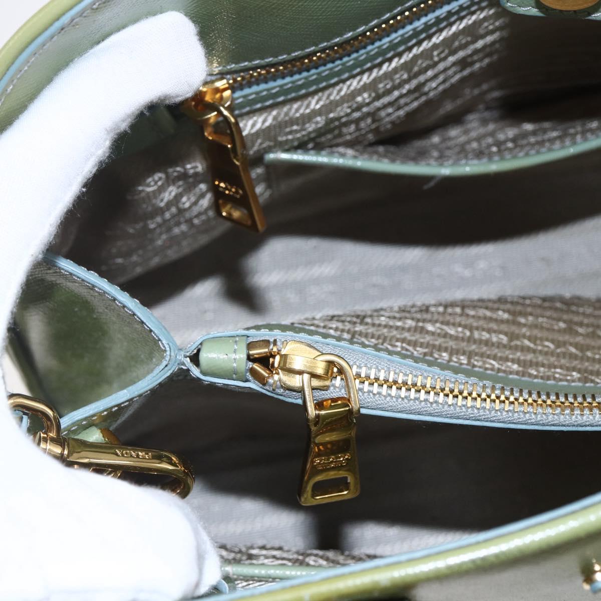 PRADA Hand Bag Safiano leather 2way Blue Gold Auth yk19579