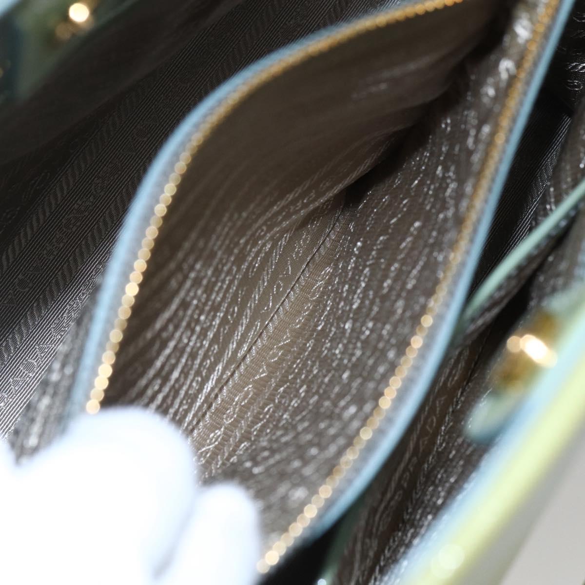 PRADA Hand Bag Safiano leather 2way Blue Gold Auth yk19579