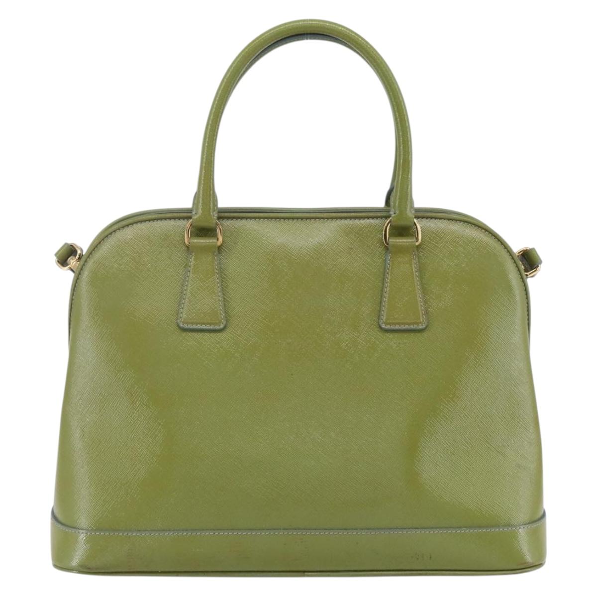 PRADA Hand Bag Safiano leather 2way Blue Gold Auth yk19579