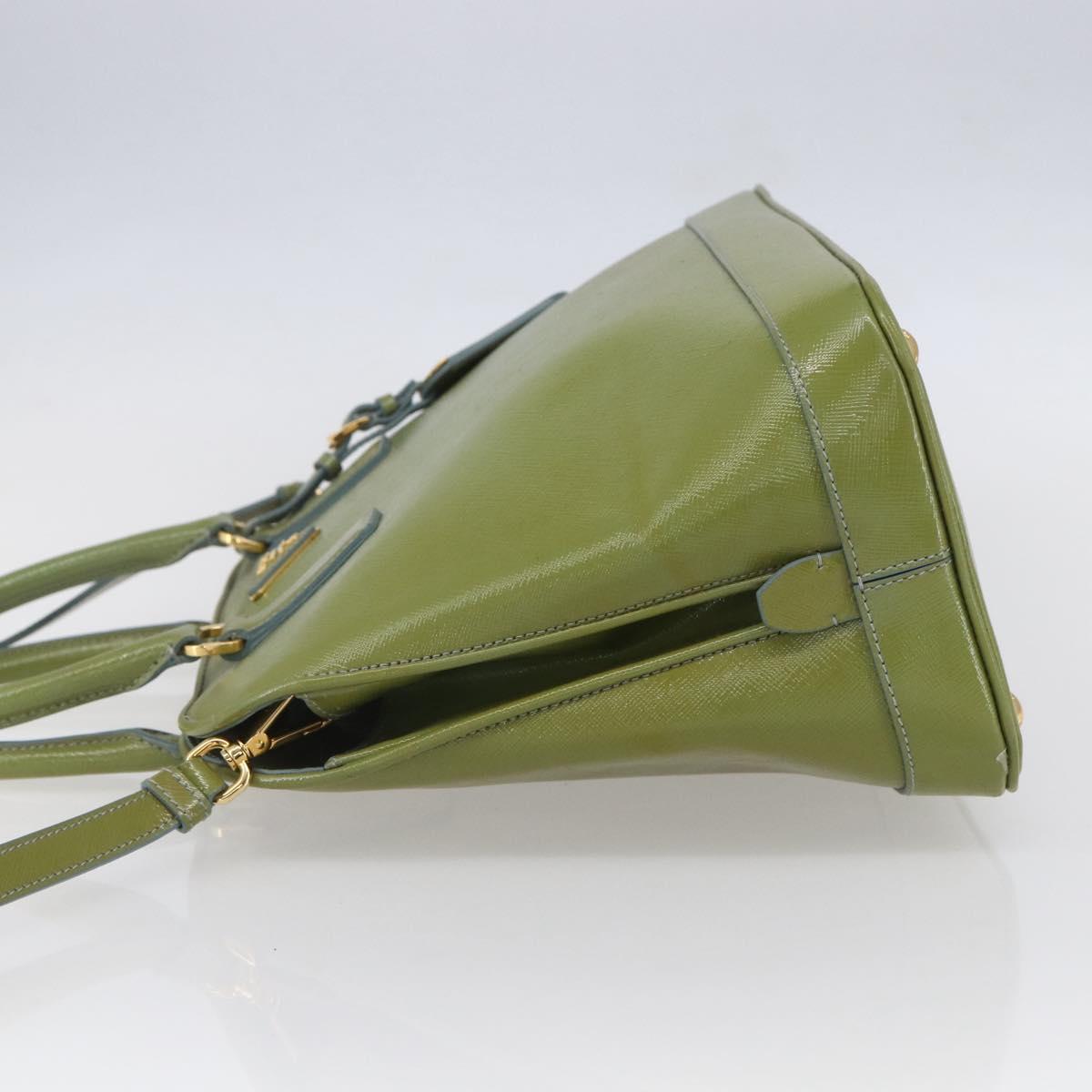 PRADA Hand Bag Safiano leather 2way Blue Gold Auth yk19579