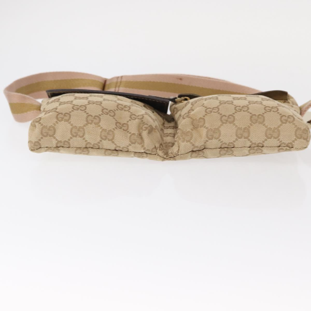 GUCCI GG Canvas Waist bag Beige Gold 28566 Auth yk19581