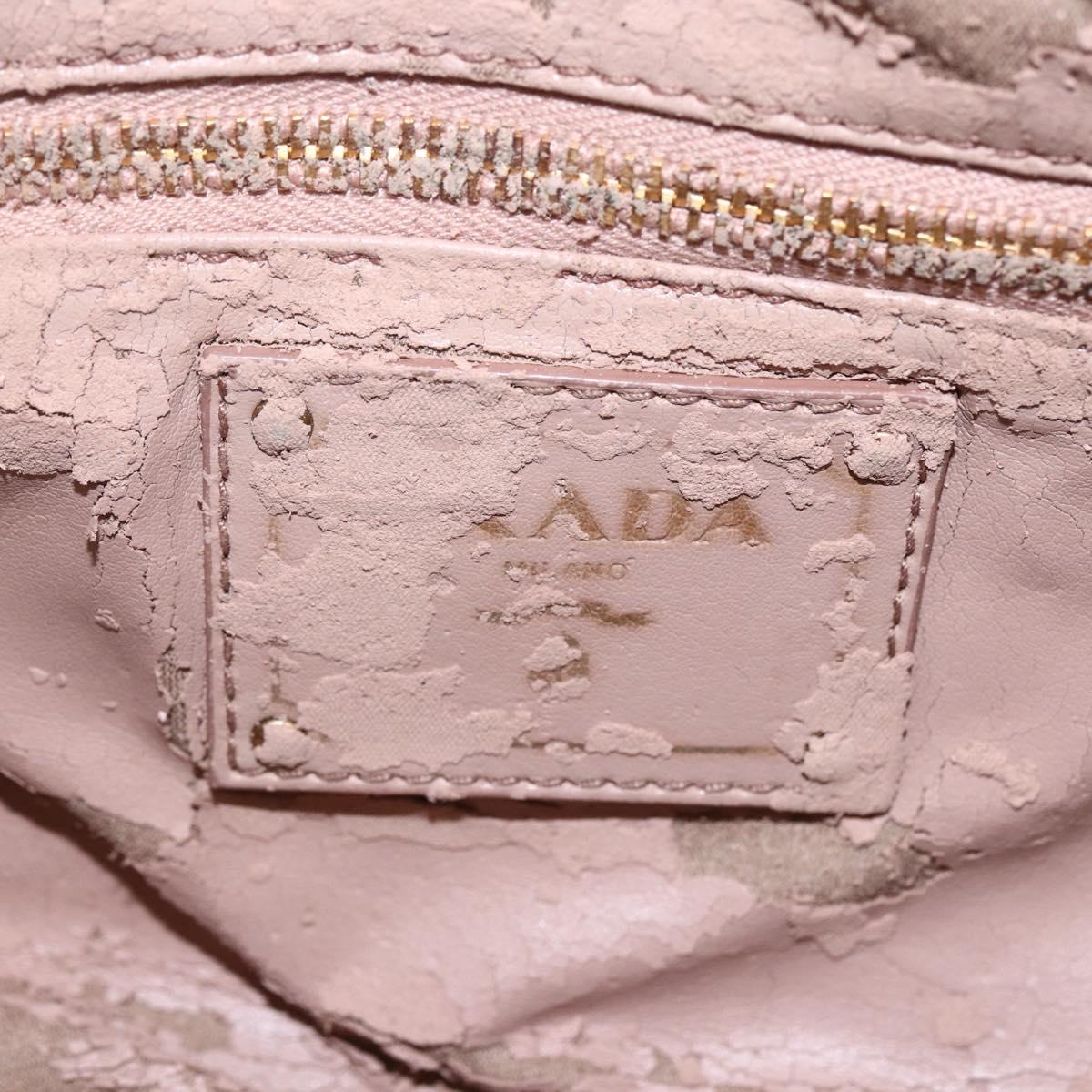 PRADA Shoulder Bag Leather Bordeaux Gold Auth yk19583