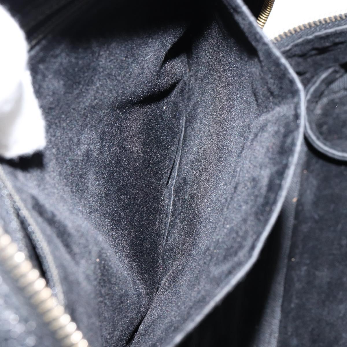 CHANEL COCO Mark Vanity Hand Bag Caviar Skin Black Gold CC Auth yk19585