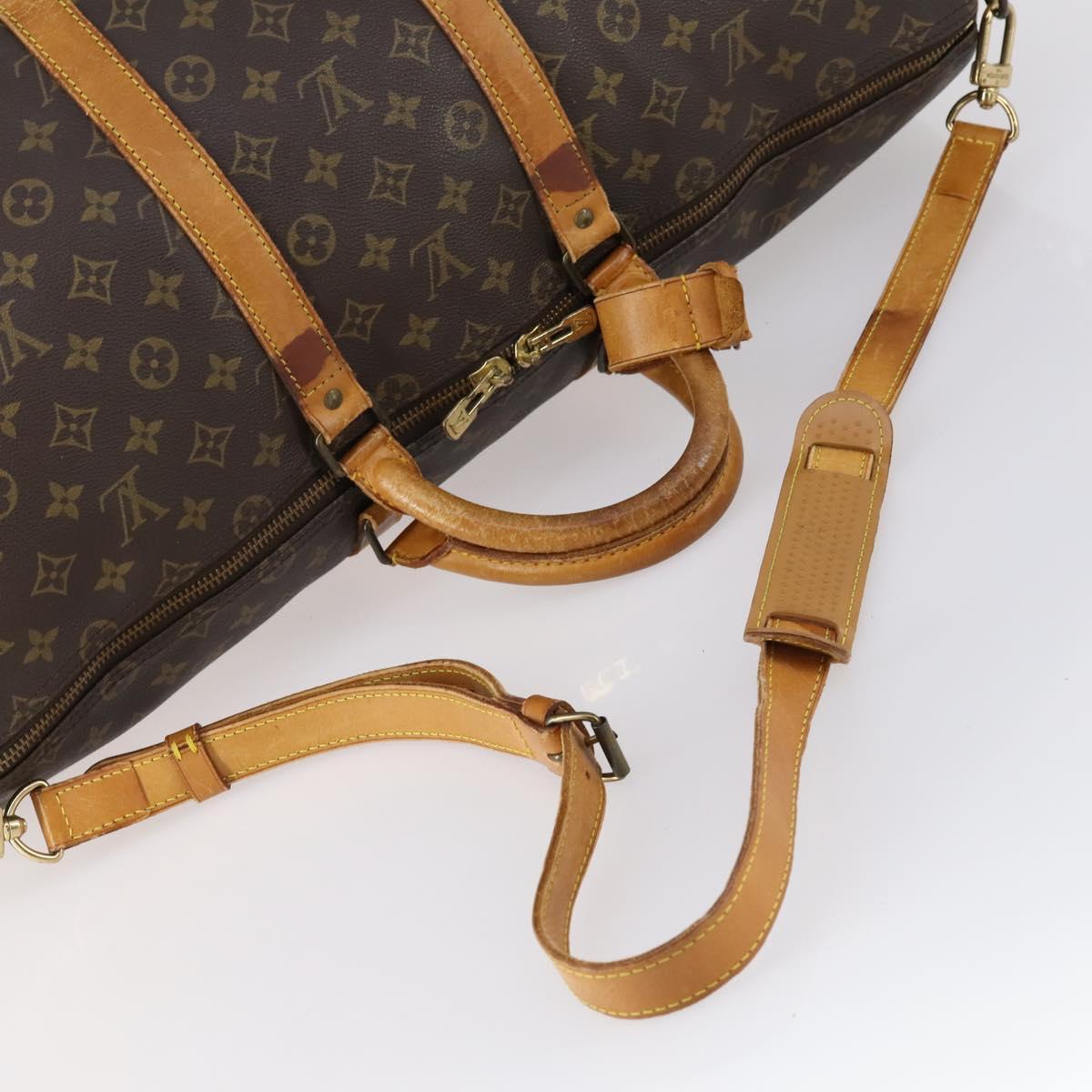 LOUIS VUITTON Monogram Keepall Bandouliere 55 Boston Bag M41414 LV Auth yk19591