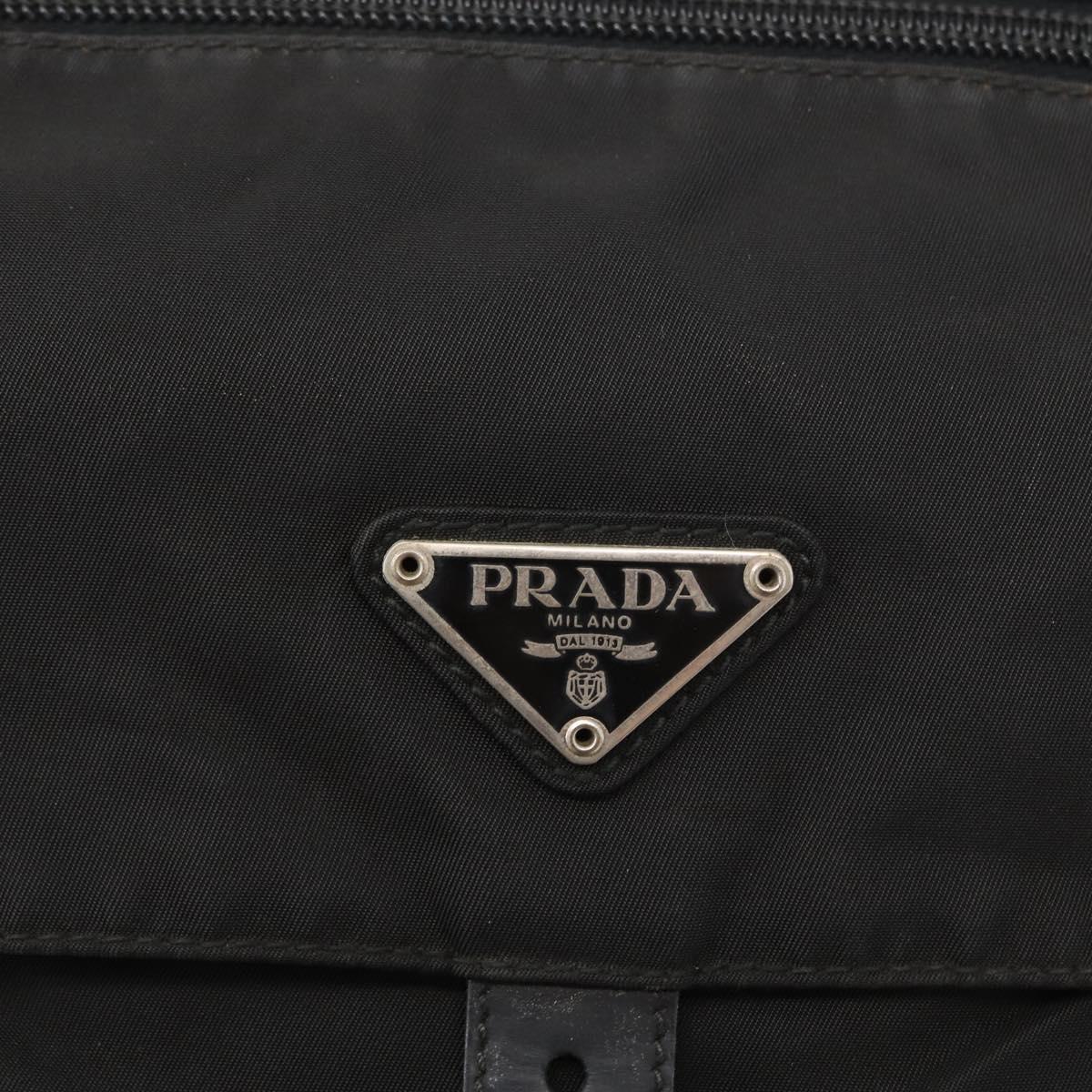 PRADA Shoulder Bag Nylon Black Silver Auth yk19596
