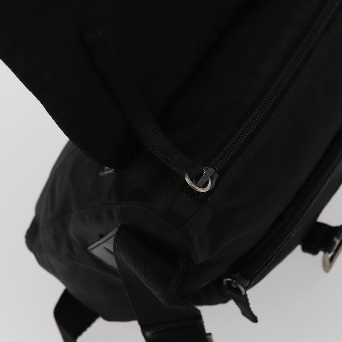 PRADA Shoulder Bag Nylon Black Silver Auth yk19596