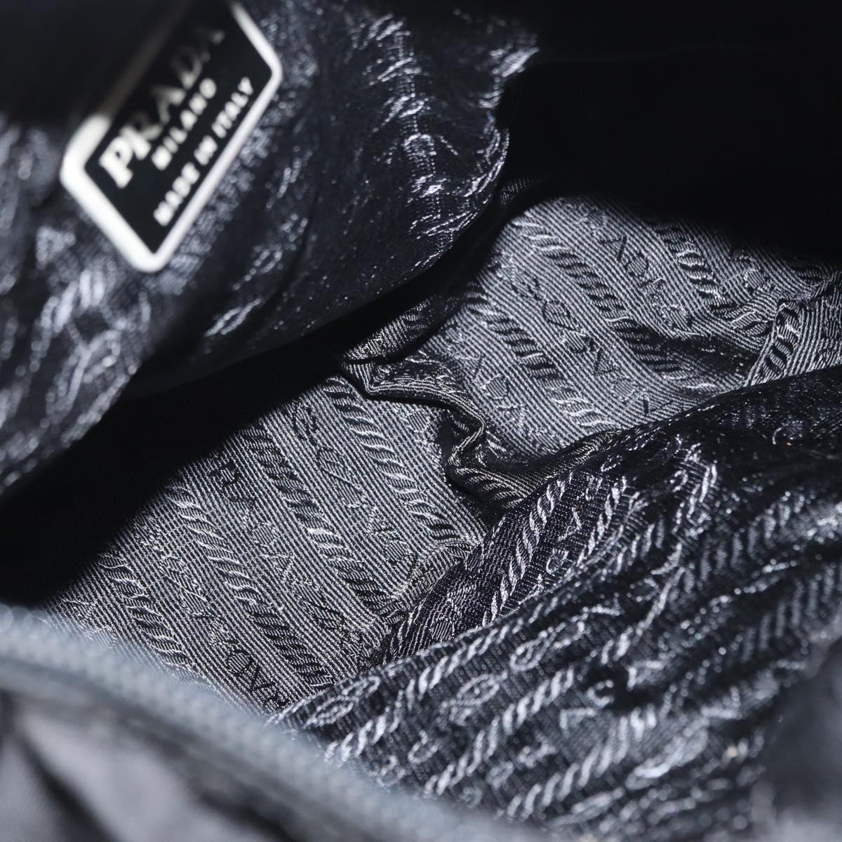 PRADA Shoulder Bag Nylon Black Silver Auth yk19596