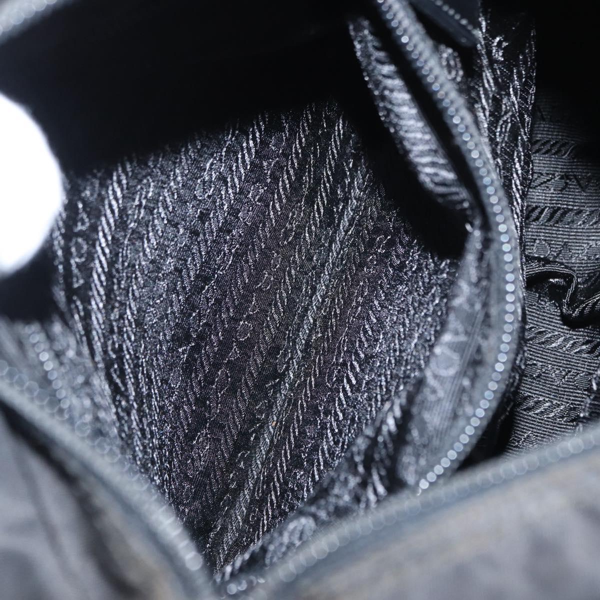 PRADA Shoulder Bag Nylon Black Silver Auth yk19596