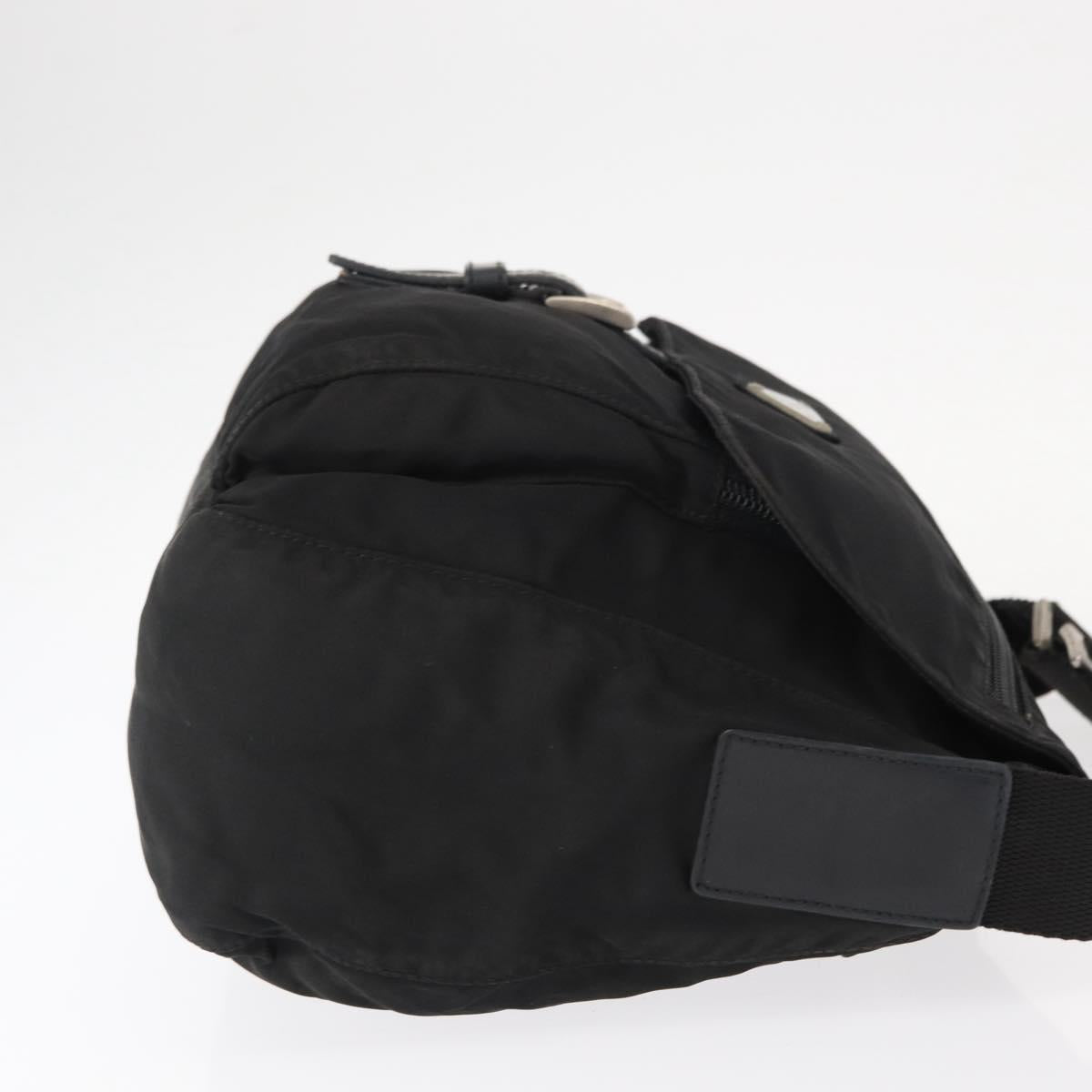 PRADA Shoulder Bag Nylon Black Silver Auth yk19596