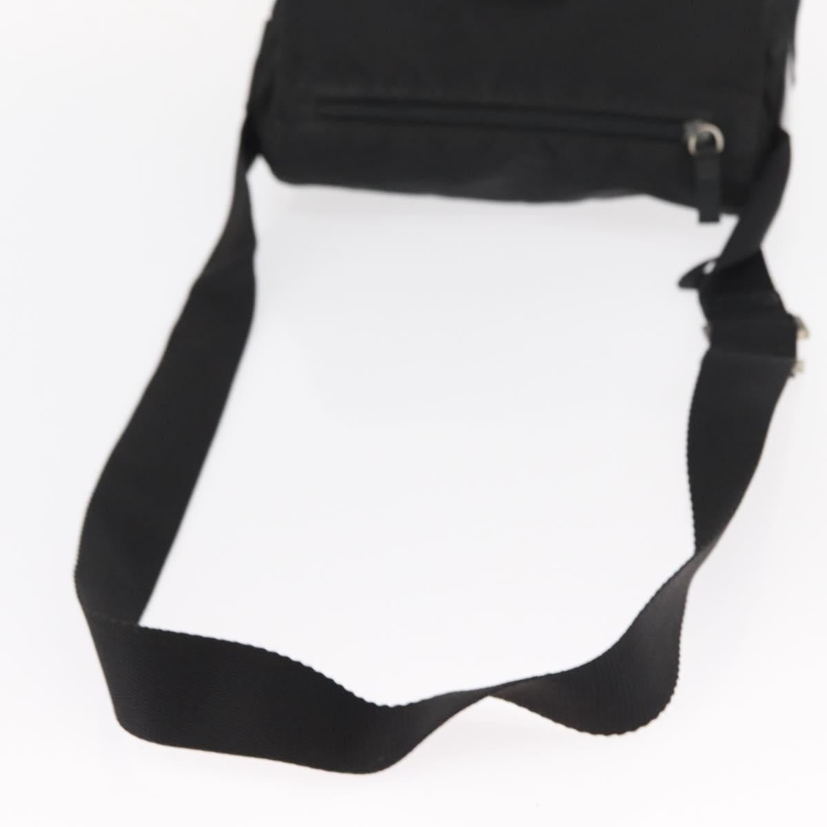 PRADA Shoulder Bag Nylon Black Silver Auth yk19596