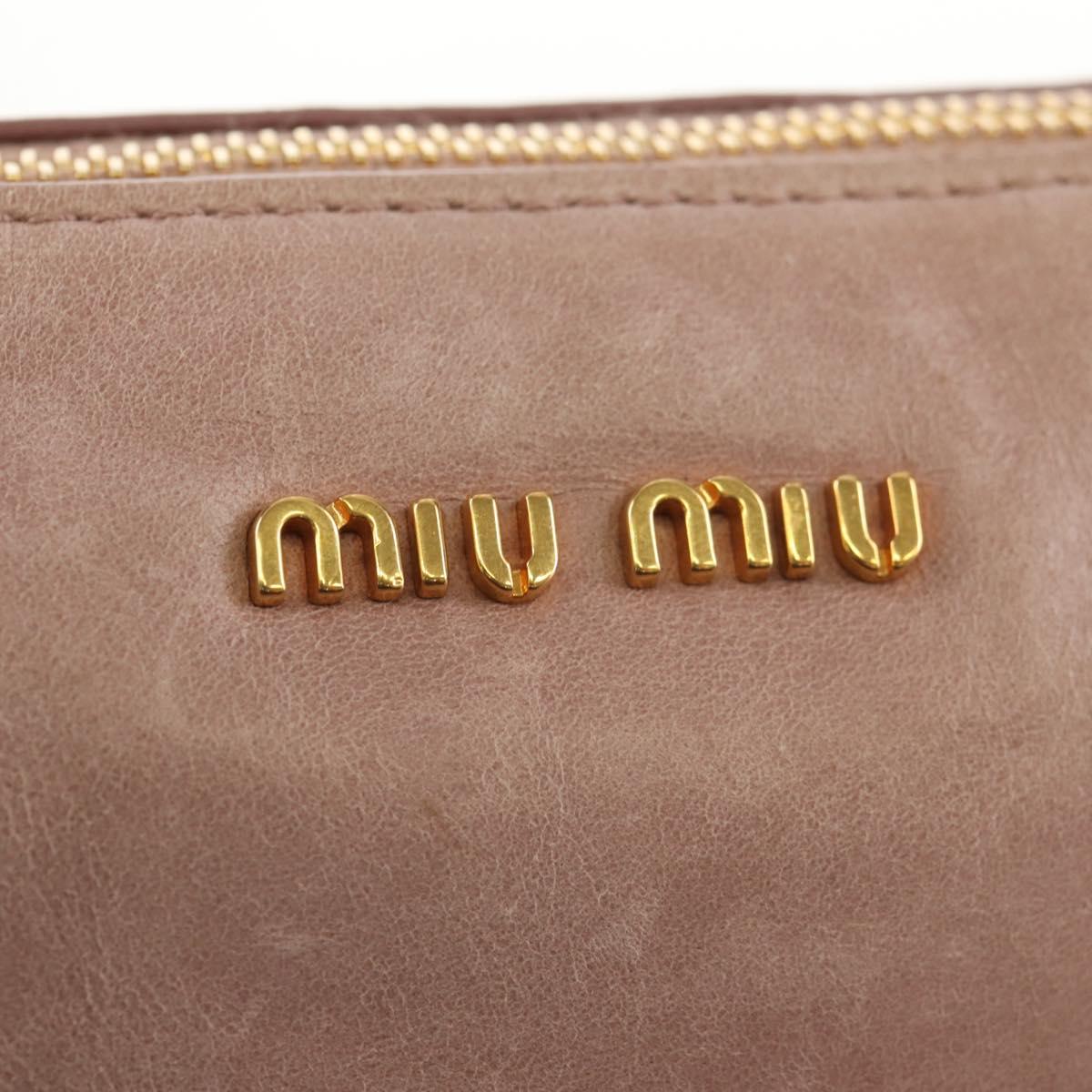 Miu Miu Shoulder Bag Leather Pink Gold Auth yk19597V