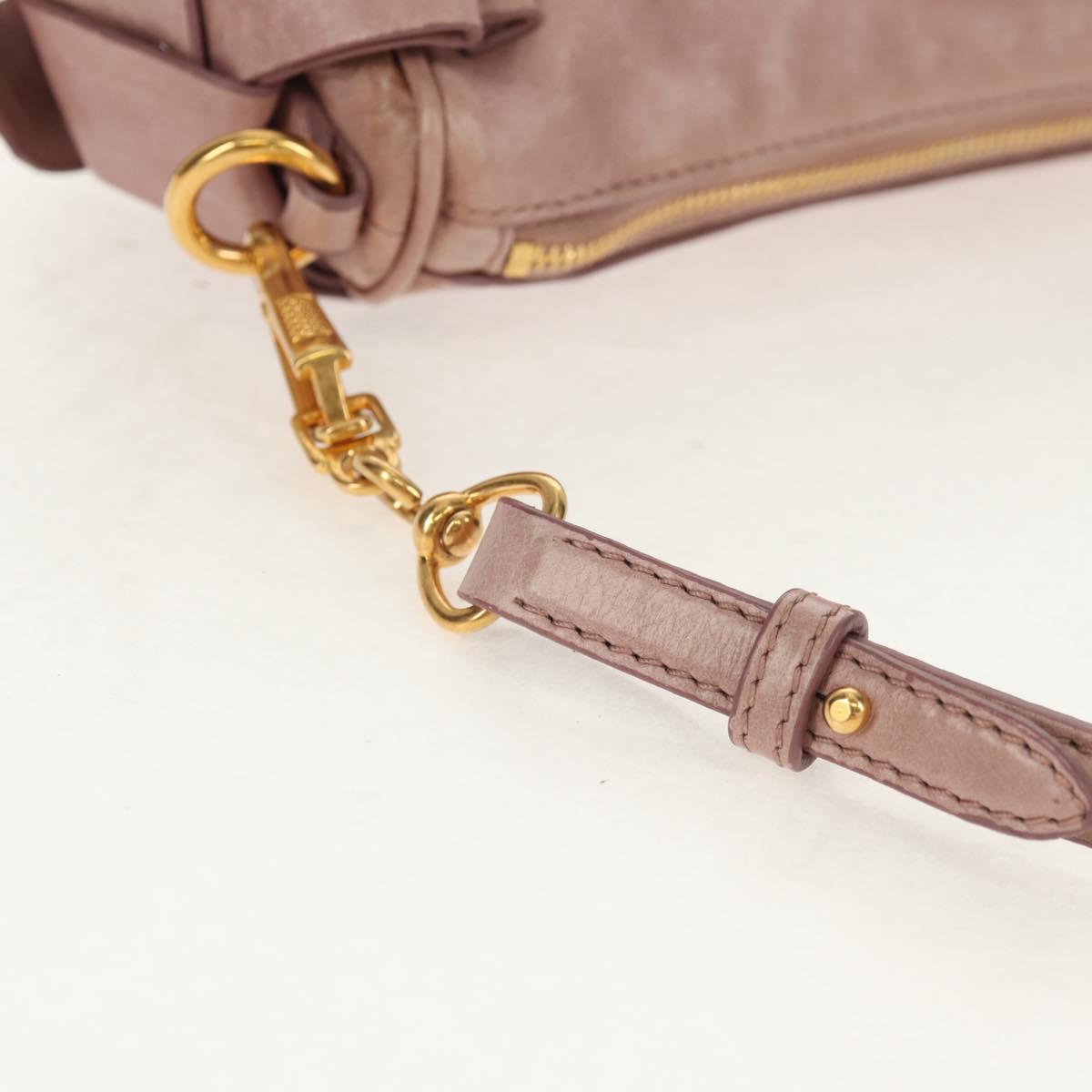 Miu Miu Shoulder Bag Leather Pink Gold Auth yk19597V