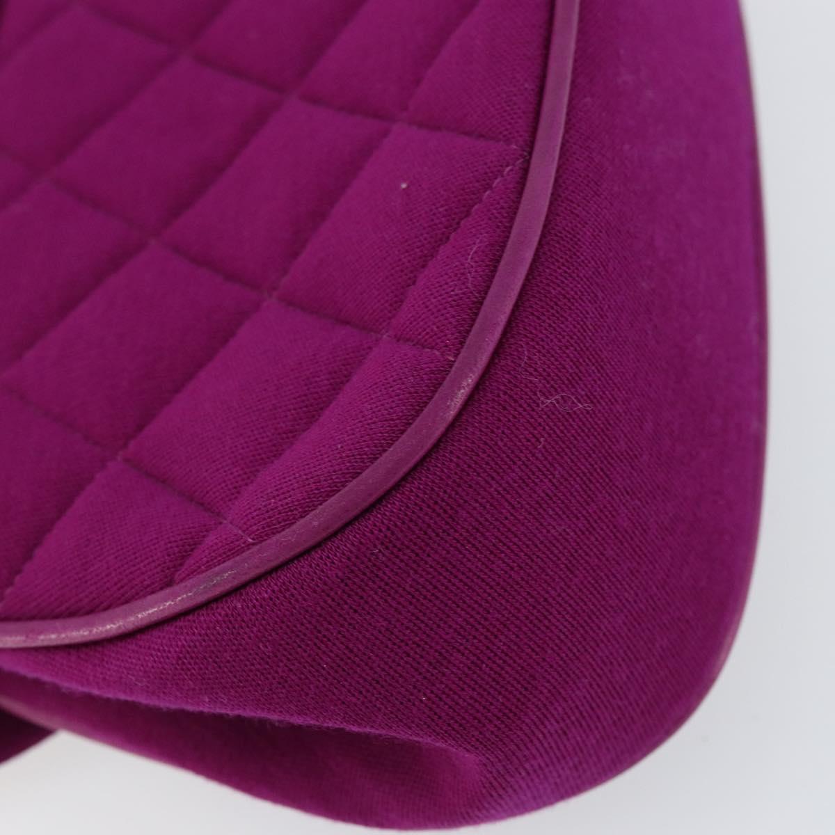 CHANEL 2.55 Matelasse Hand Bag Cotton Purple Gold CC Auth yk19598